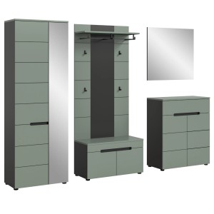 Inn.Furn Garderoben-Set 5-teilig in Salbei und Grau 255 cm Cooper