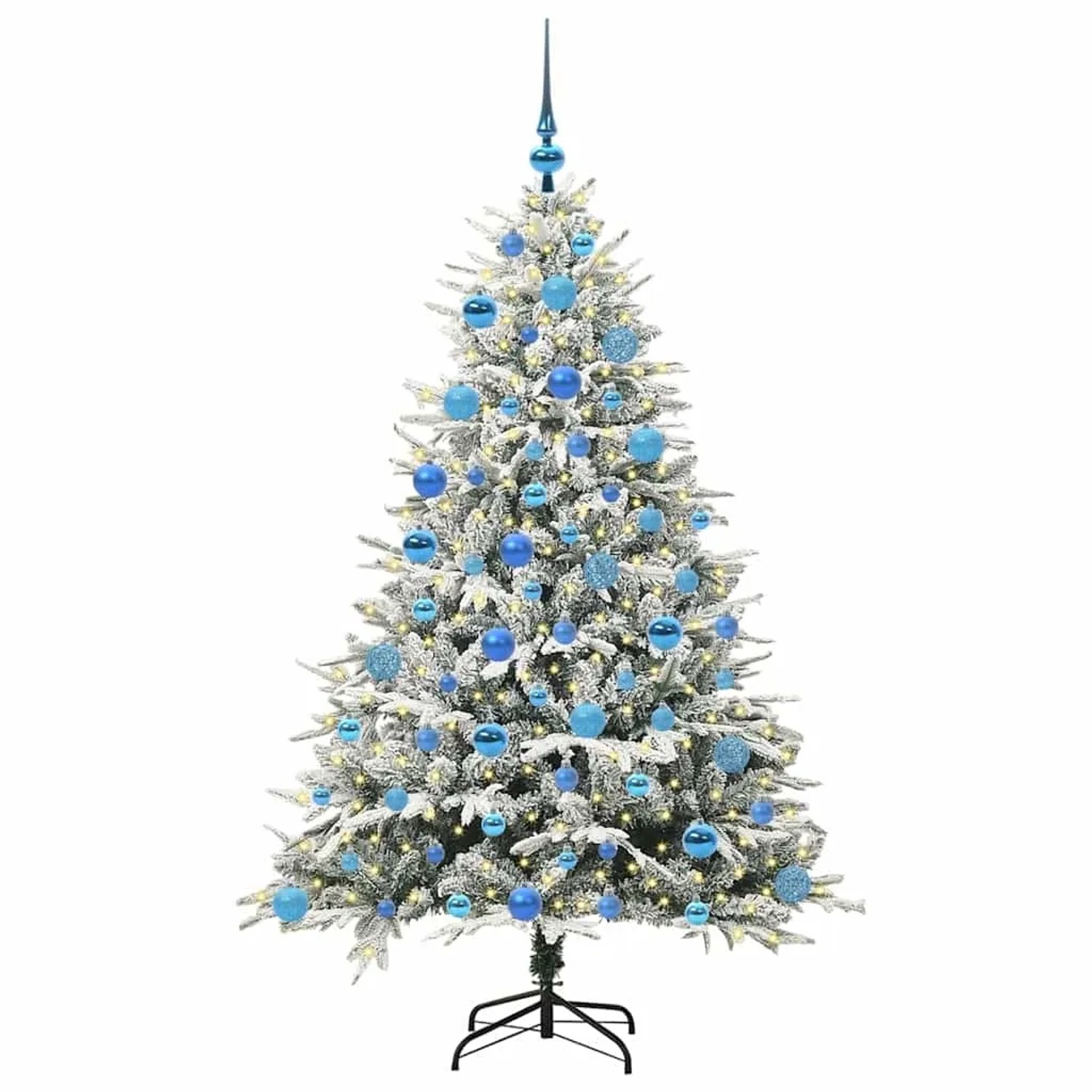 vidaXL Künstlicher Vorbeleuchteter Weihnachtsbaum mit Kugelset Grün 3395404