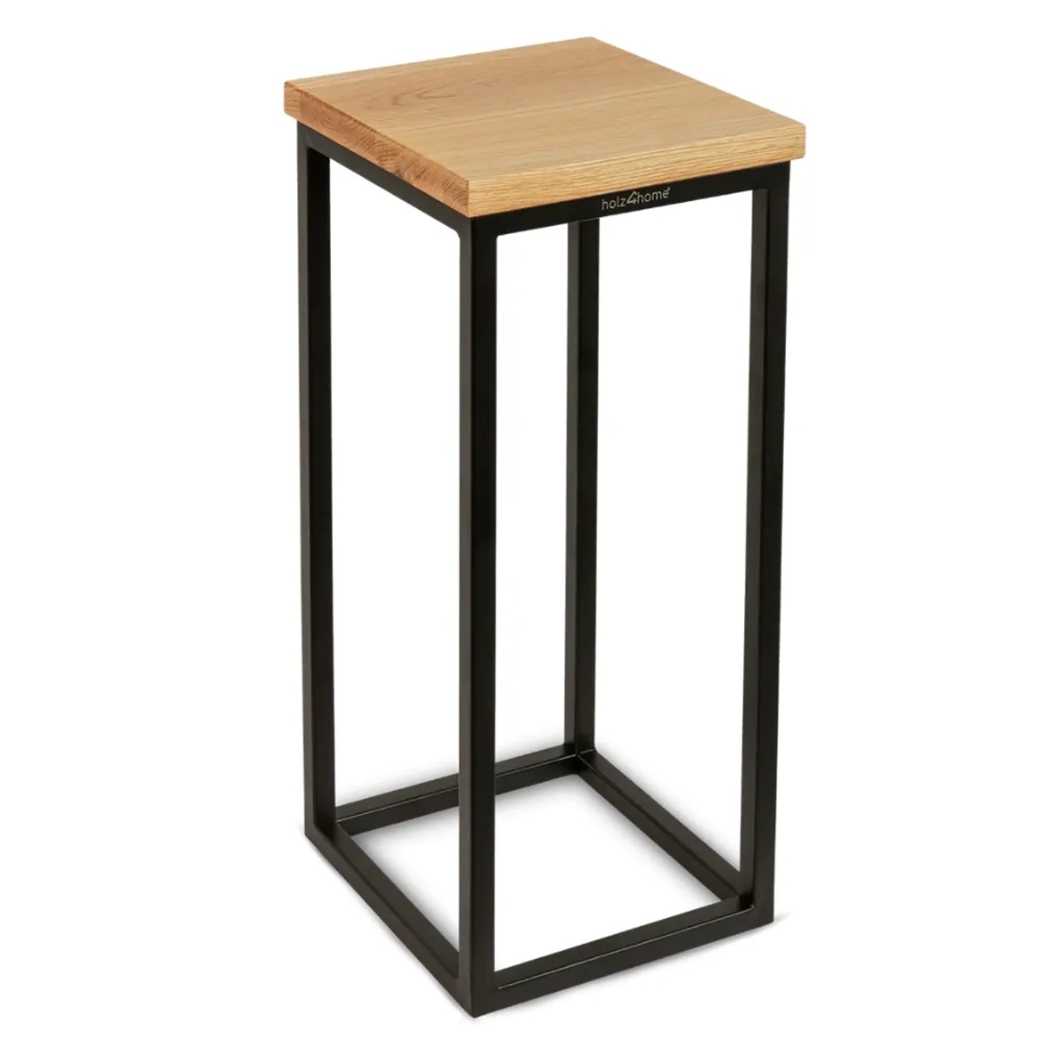 DELUKE Blumenständer Holz LURI 50cm Hoch Eichenholz Metallgestell Dekoständer für Blumen Pflanzenregal Pflanzenständer