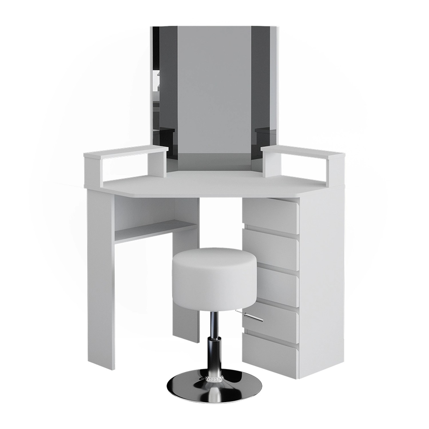 Vicco Eckschminktisch Tilda Weiß/Weiß 113.3 cm mit Hocker