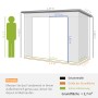 Abbildung des Outsunny Gerätehauses mit Maßen 2,7 m², ideal zur Garten Geräte Aufbewahrung.