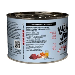 Lucky Jim Hunde-Nassfutter Mini Junior Rind & Kalb, 200g Dose. Alleinfutter für Welpen kleiner Rassen.