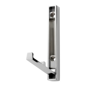 SOTECH VALVOLE Klapphaken aus glänzendem Chrom-Zinkdruckguss, 120 mm hoch, ausgeklappt. Platzsparender Garderobenhaken.