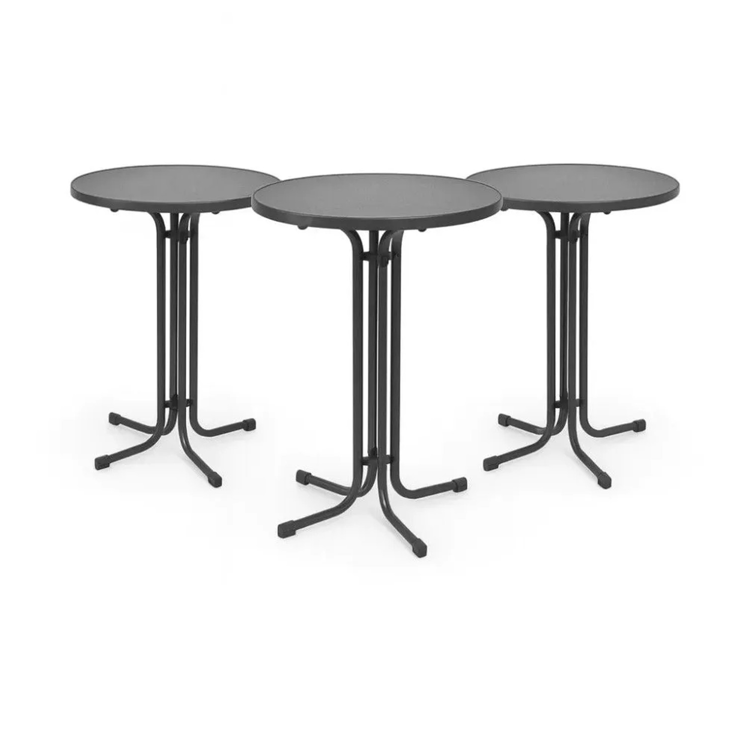 Beautissu Bellini Stehtisch Ø70xH110cm Grau 3tlg
