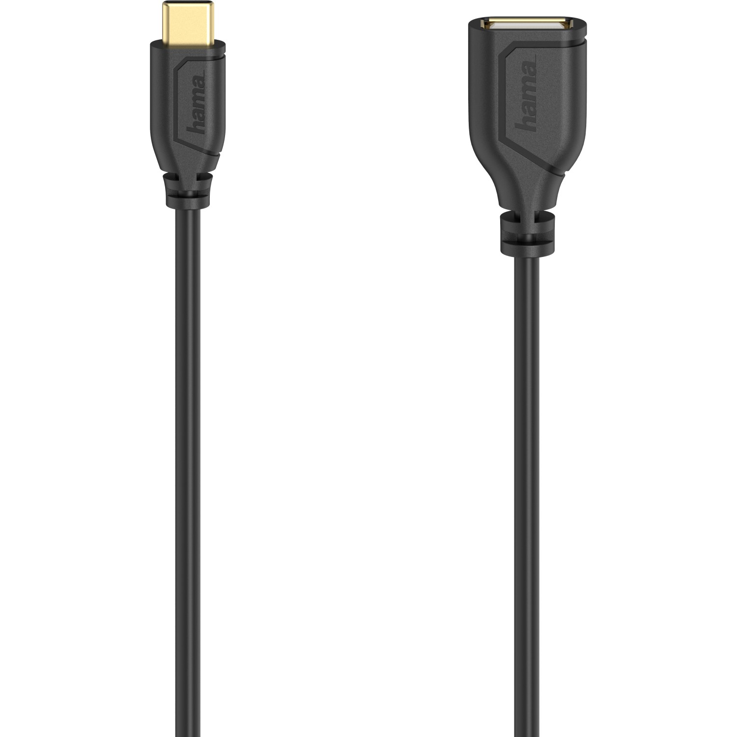 Hama USB-C-OTG-Kabel Flexi-Slim USB 2.0 480 Mbit/s Schwarz 15 cm