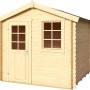 Lasita Holz-Gartenhaus Wels 2, naturbelassen, mit Tür und Fenster. Ideal als Gerätehaus oder Gartenpavillon.
