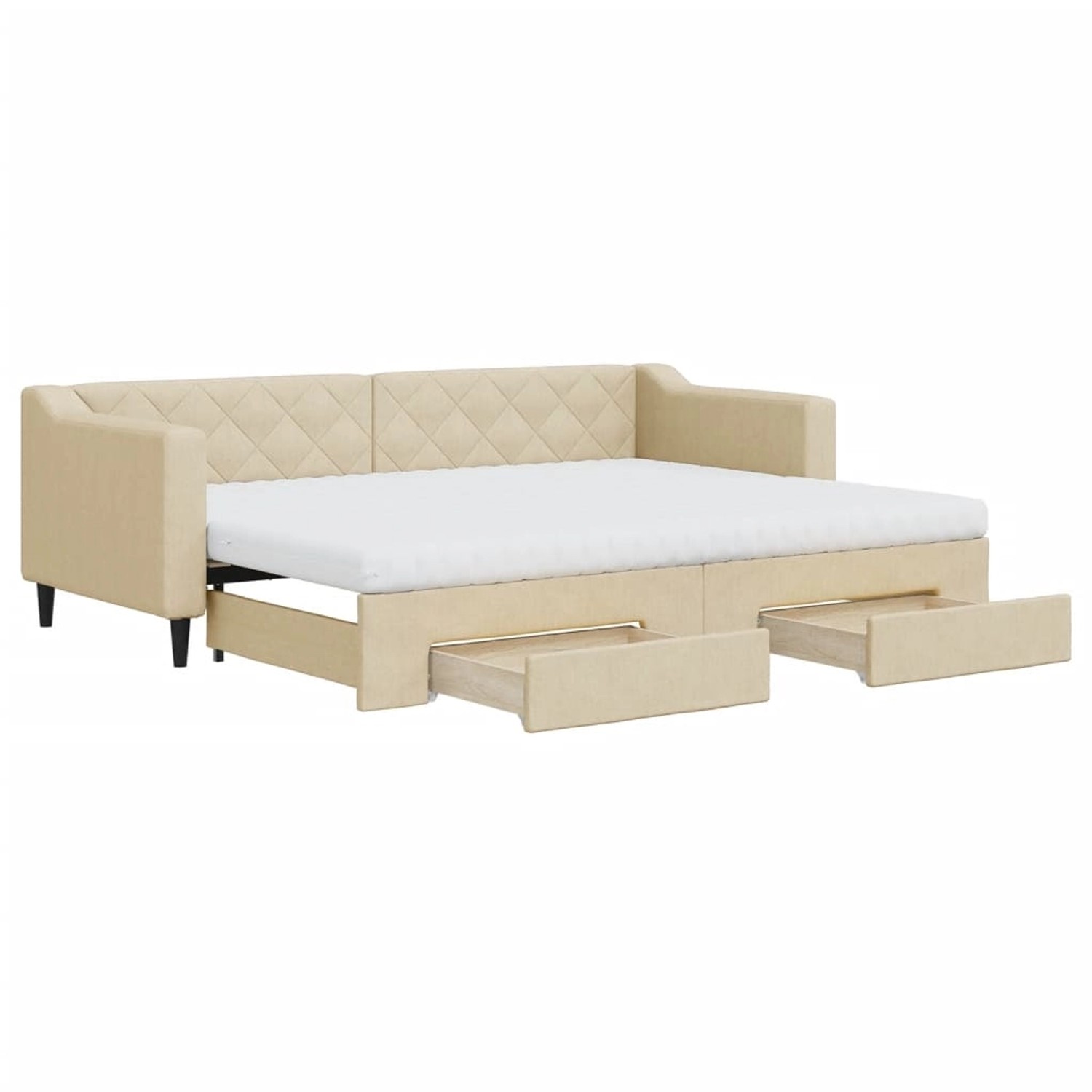 vidaXL Tagesbett Ausziehbar mit Schubladen Creme 80x200 cm Stoff1846606 günstig online kaufen