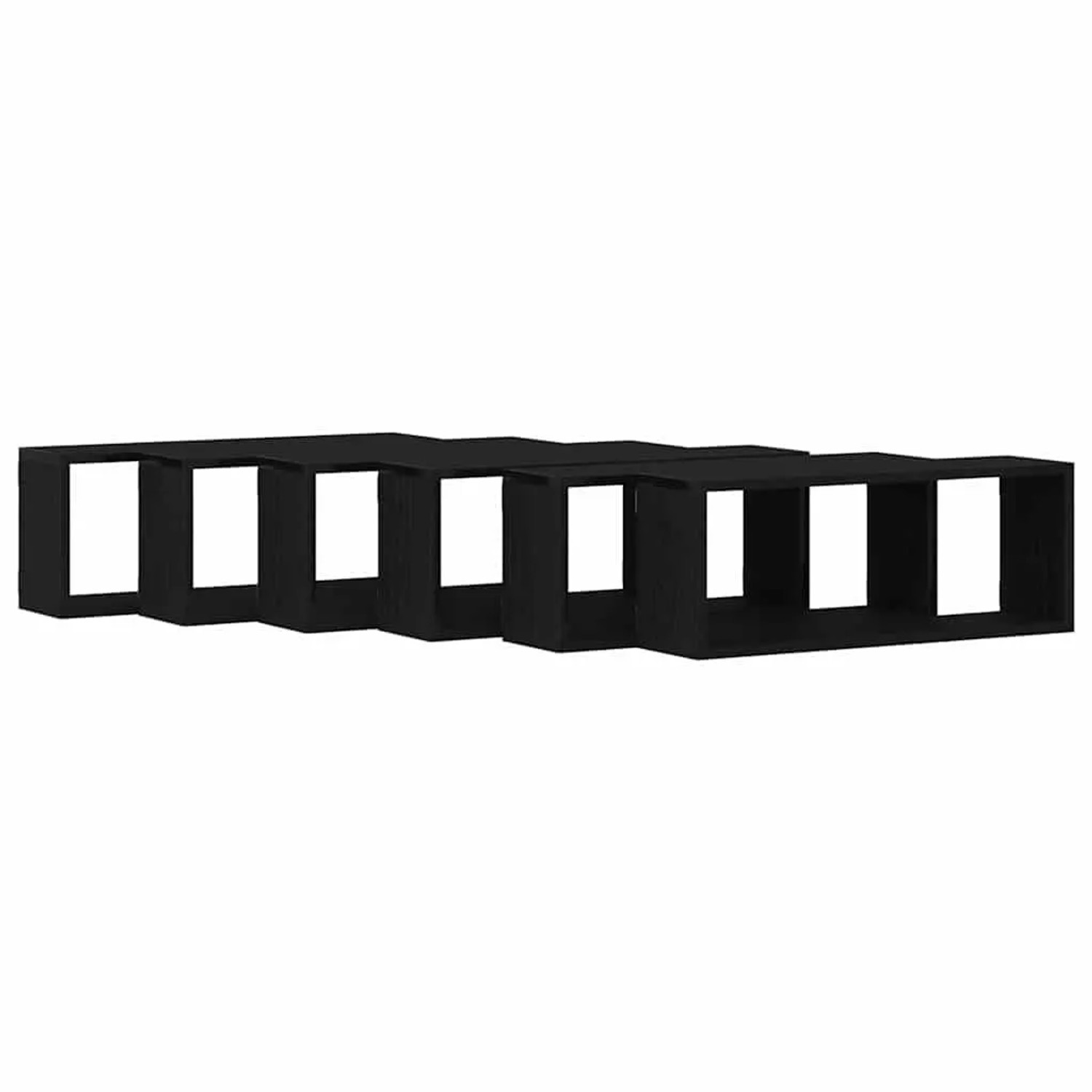 vidaXL Wandregale mit Regal 6 Stk Schwarz Eichen-Optik 60 x 15 x 23 cm 862647