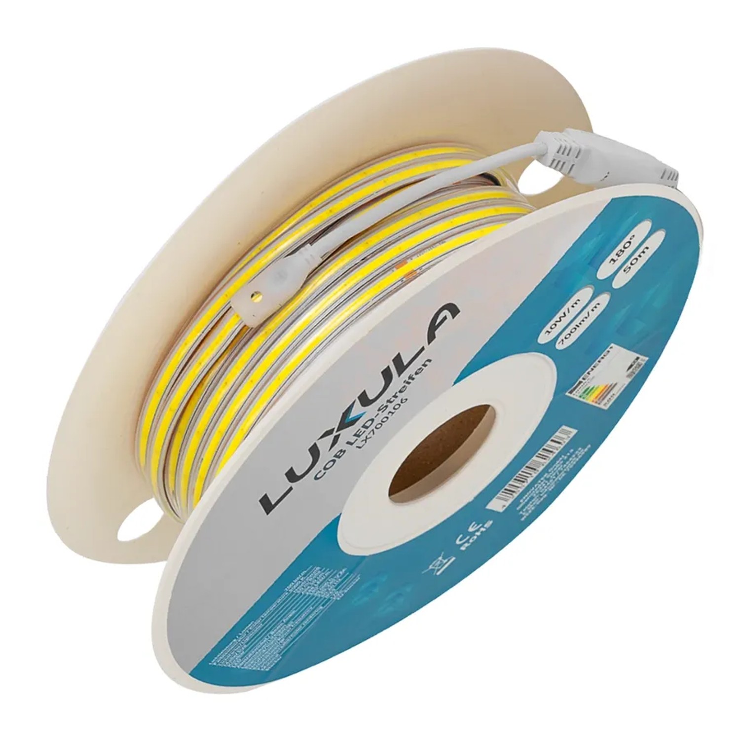 LUXULA COB LED Streifen 10W/m Grün Lichtschlauch 50m IP65 Wassergeschützt 220V Kürzbar Erweiterbar Farbig Dekoration