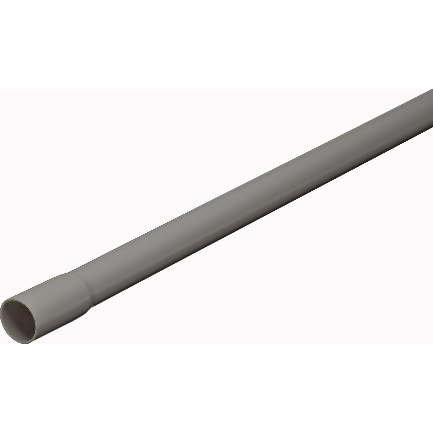 Graues, starres Isolierrohr EN-16, 2 m Länge für Aufputzmontage.