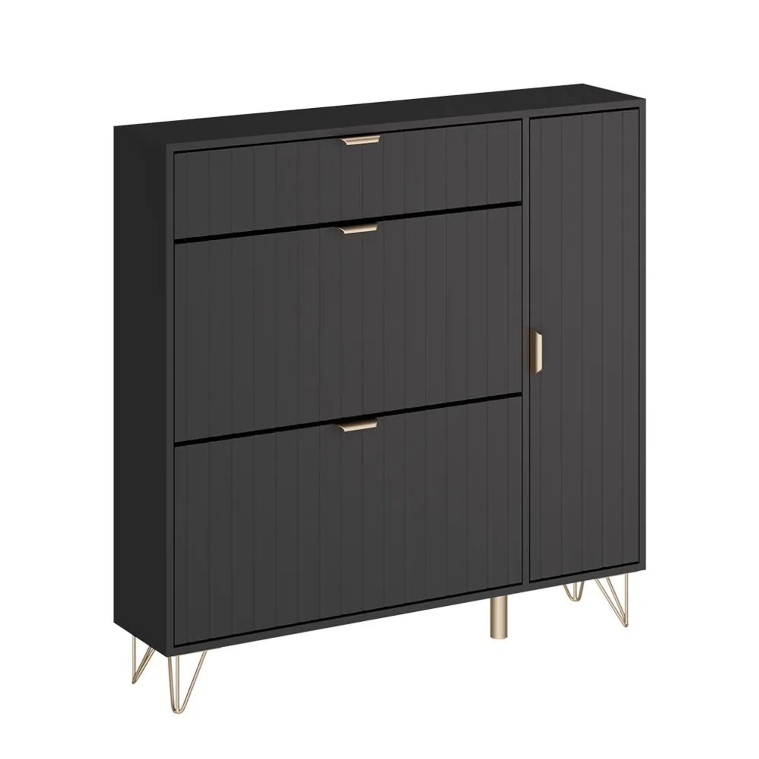 Vicco Schuhschrank Helge Schwarz 108 x 108 Art Nr 54242