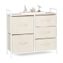 Relaxdays Regalsystem Stahl Stoff MDF Beige Weiß Mit Schubladen 77,5 cm x 83 cm x 29 cm 9 kg