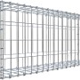 Leere Gabiona C-Ring-Gabione, 40x100x20 cm, Maschenweite 5x10 cm, aus verzinktem Drahtgitter.