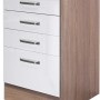 Flex-Well Schubkastenschrank Valero, 50cm, Hochglanz Weiß/Sonoma Eiche, für Küchenunterschränke.