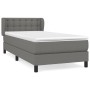 Dunkelgraues vidaXL Boxspringbett 100x200 cm mit Matratze und Stoffbezug.