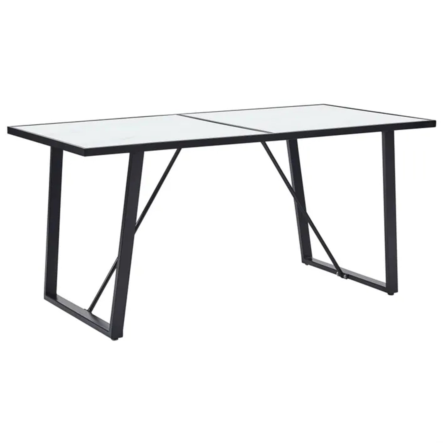 vidaXL Esstisch Weiß 160 x 80 x 75 cm Hartglas