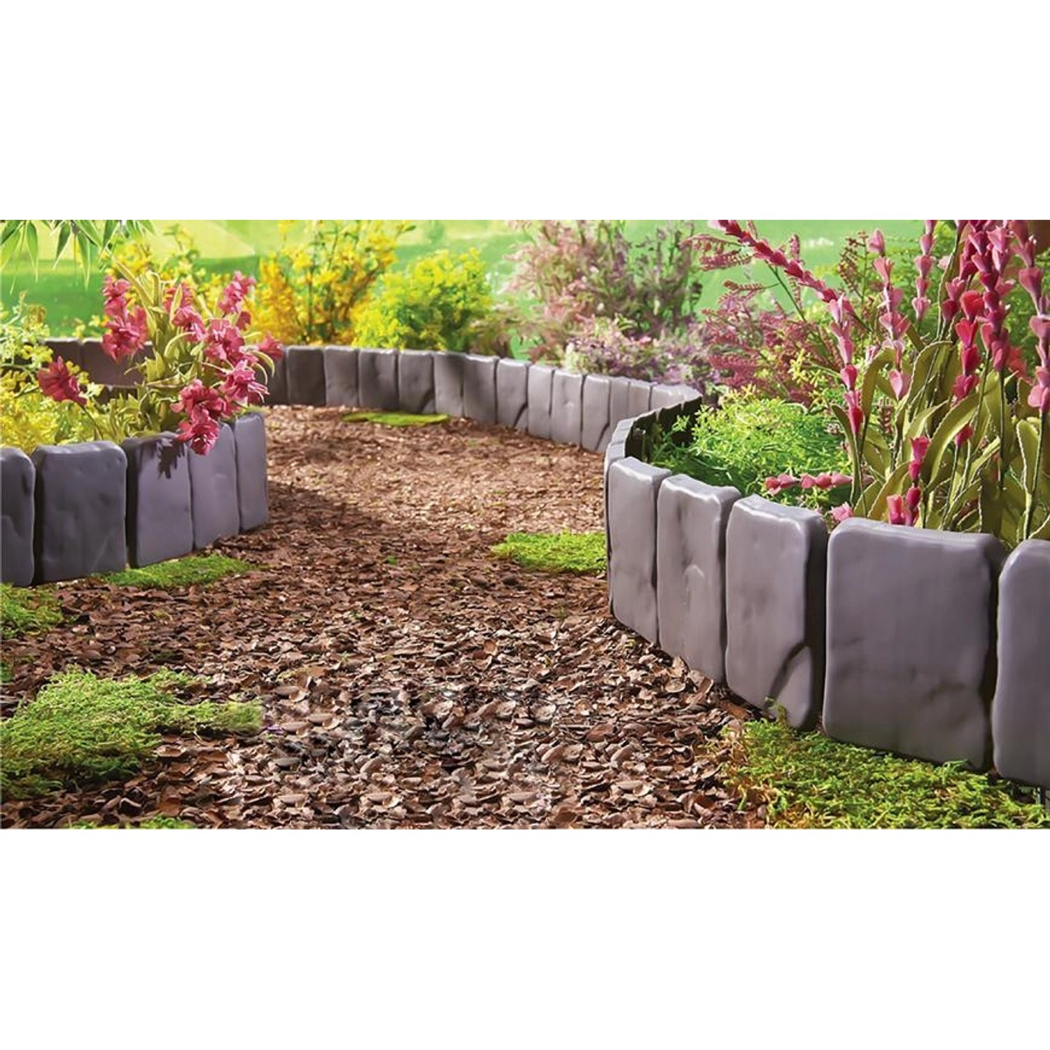 PROREGAL Rasenkante, Gartenzaun, Steinoptik, Pack. 10 Stück günstig online kaufen