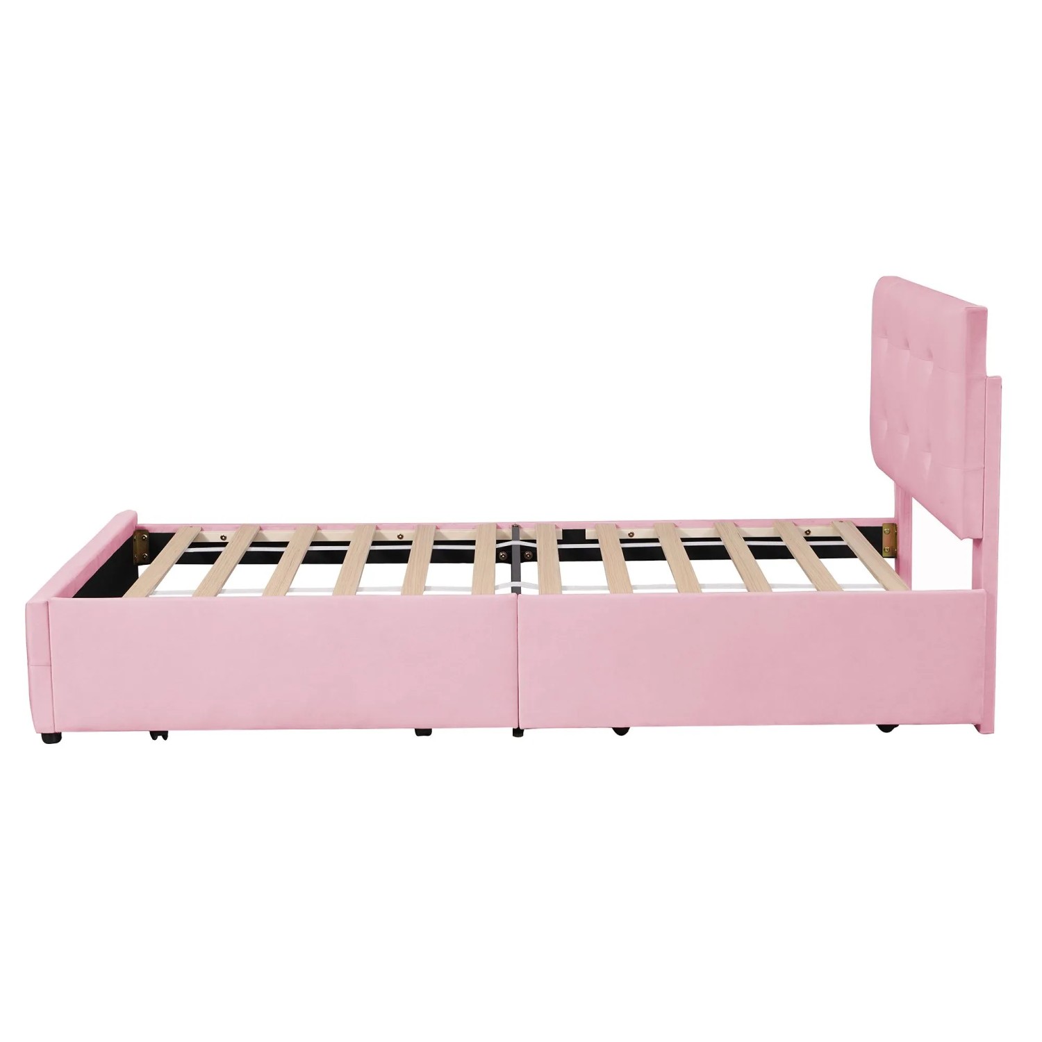okwish Polsterbett 90x200cm mit Lattenrost Kinderbett Rosa ohne Matratze