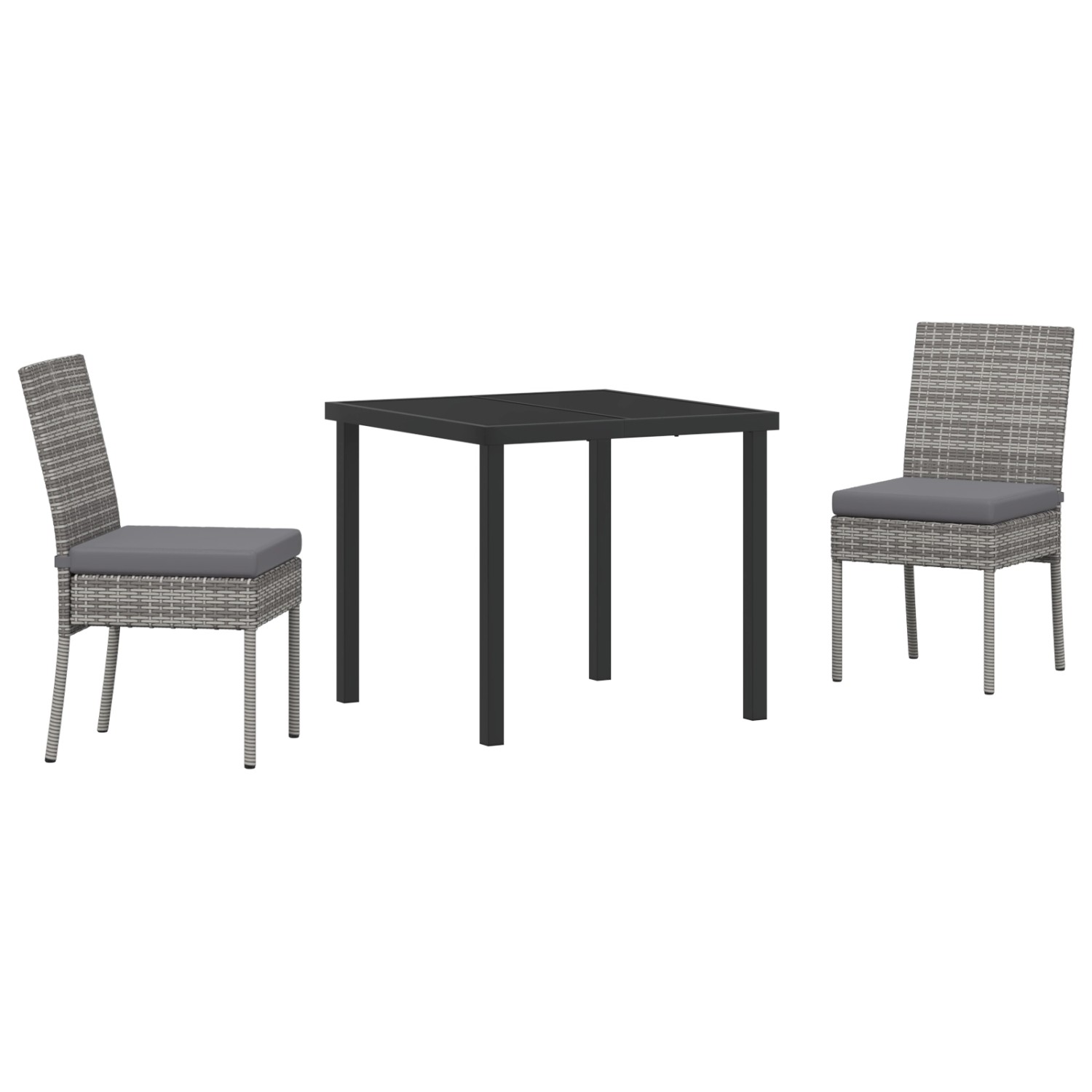 vidaXL Garten Essgruppe 3-Tlg Grau Poly Rattan 3379226 günstig online kaufen