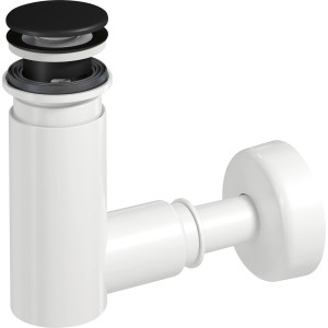 Prevex EasyClean Siphon, Ø 40/32 mm, mit schwarzem Pop-Up-Ventil für Waschbecken.