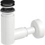 Prevex EasyClean Siphon, Ø 40/32 mm, mit schwarzem Pop-Up-Ventil für Waschbecken.