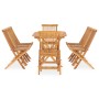 Klappbare 9-tlg. Garten-Essgruppe aus Teakholz von vidaXL, bestehend aus Tisch und Stühlen.