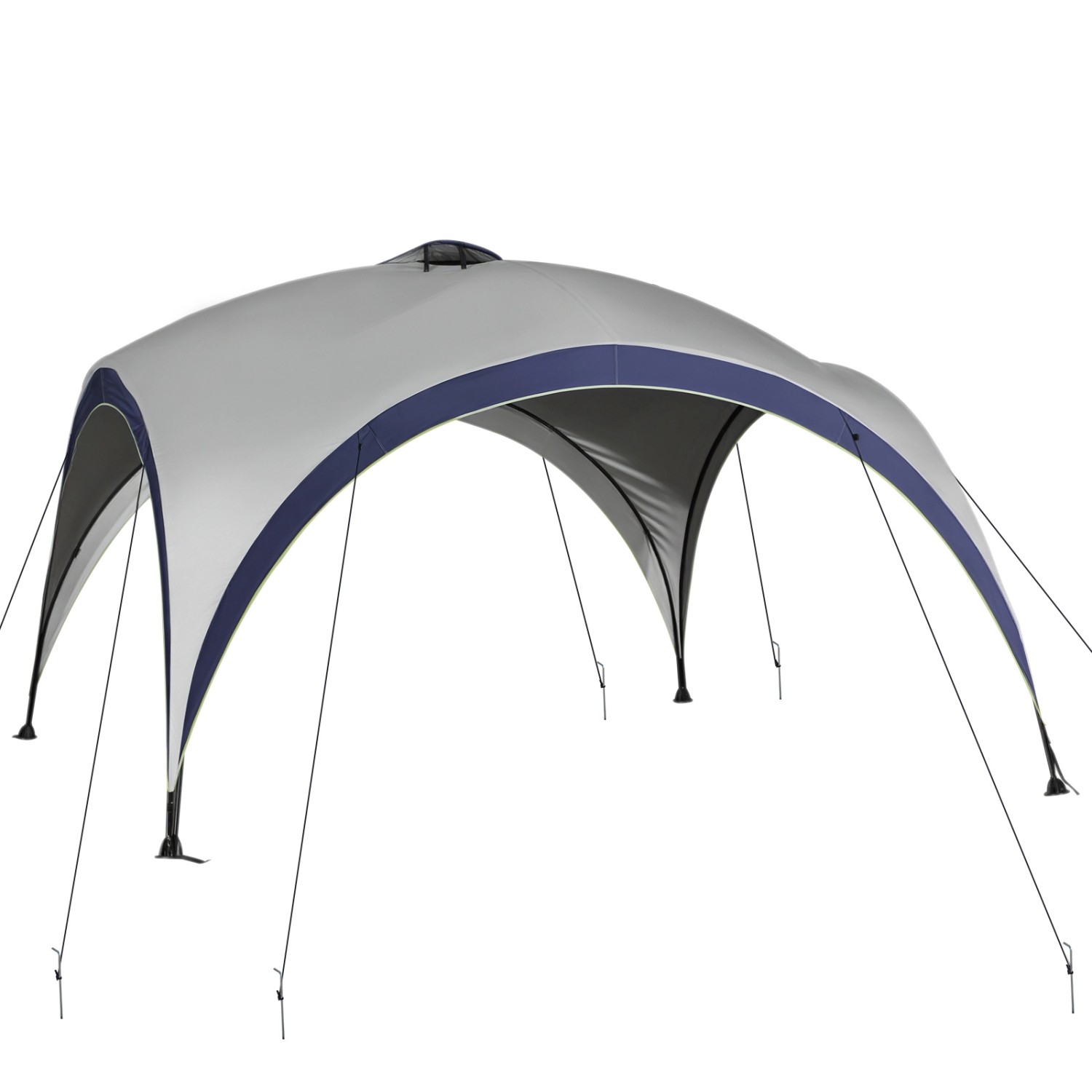 Outsunny Pavillon Polyester Metall Cremeweiß L400 x B400 x H250 cm günstig online kaufen