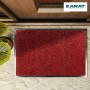 Rote Karat Schmutzfangmatte Brasil 90x150 cm mit Muster und silbernem Rand.