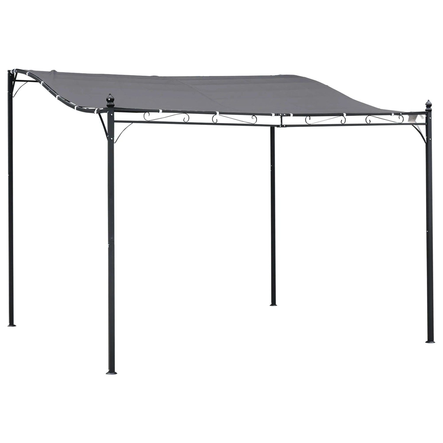 Furnicato Pergola Gartenpavillon Metall Überdachung Zelt 297x297cm Grau