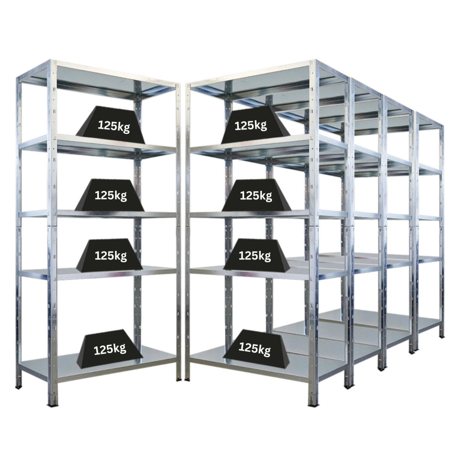PROREGAL Mega Deal 5x Schwerlastregal Ares HxBxT 180x90x40cm Fachlast 125 k günstig online kaufen