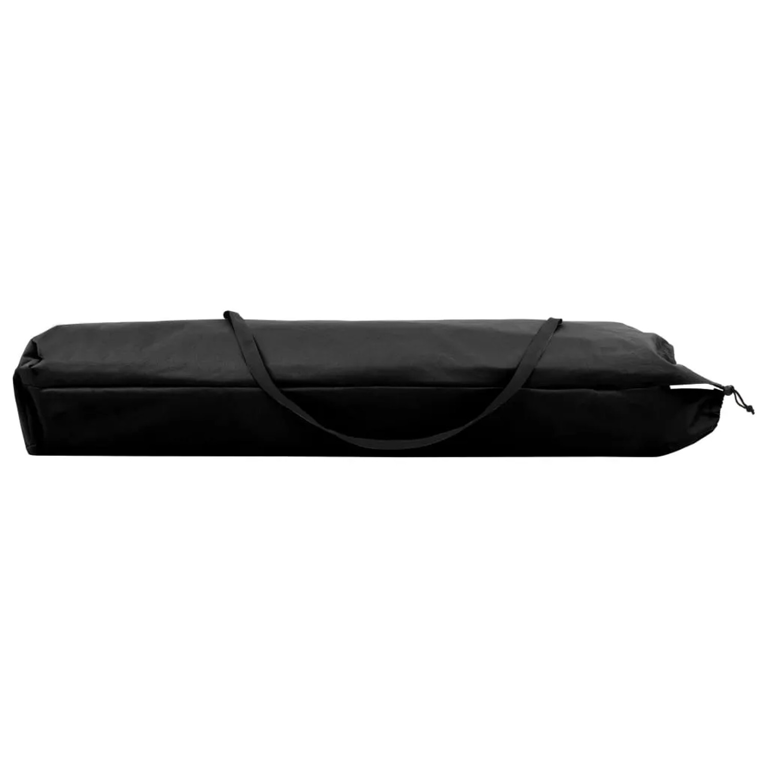 Verpackte, schwarze vidaXL Doppelliege zum Klappen in Tragetasche.