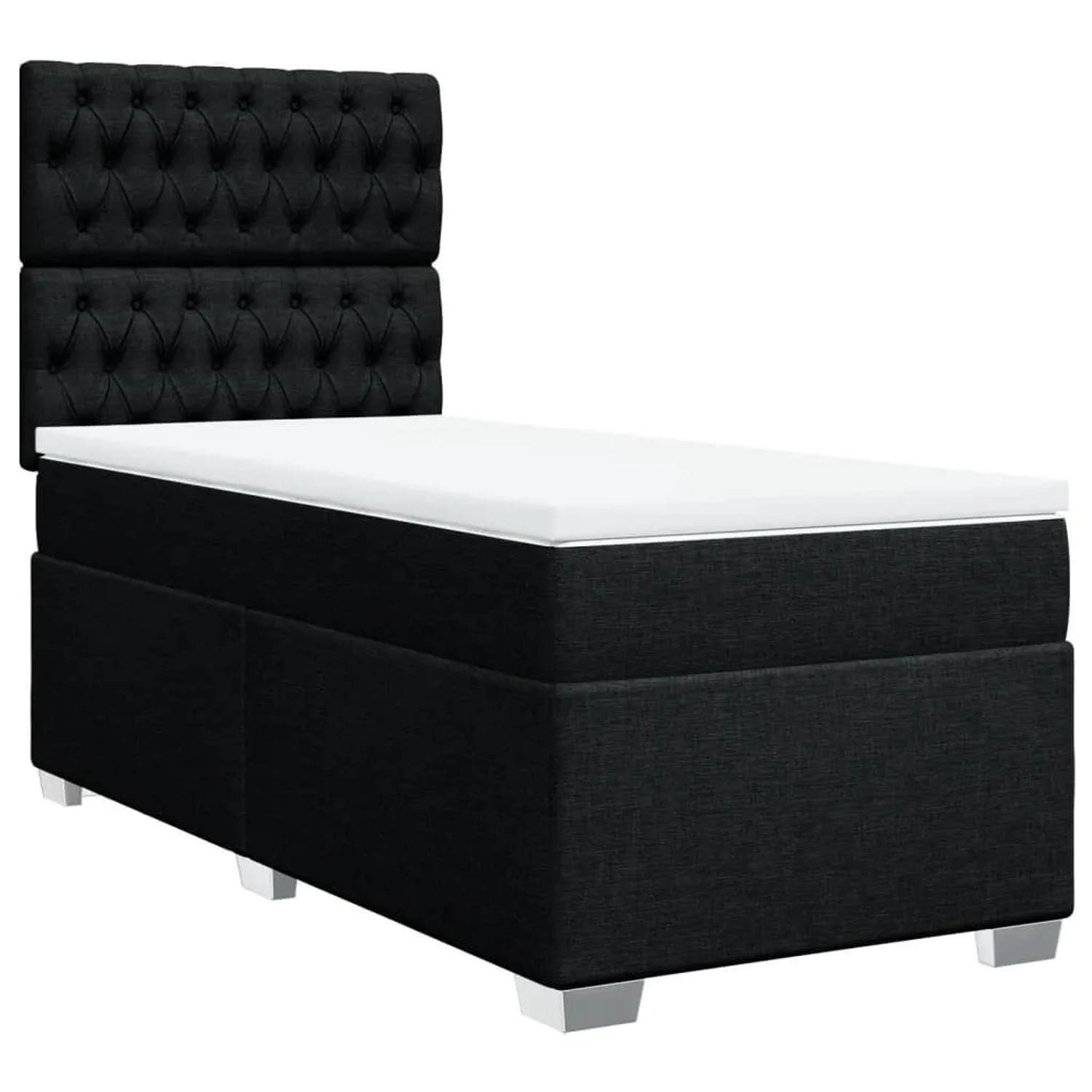 vidaXL Boxspringbett mit Matratze Schwarz 90x190 cm Stoff 3292652 günstig online kaufen