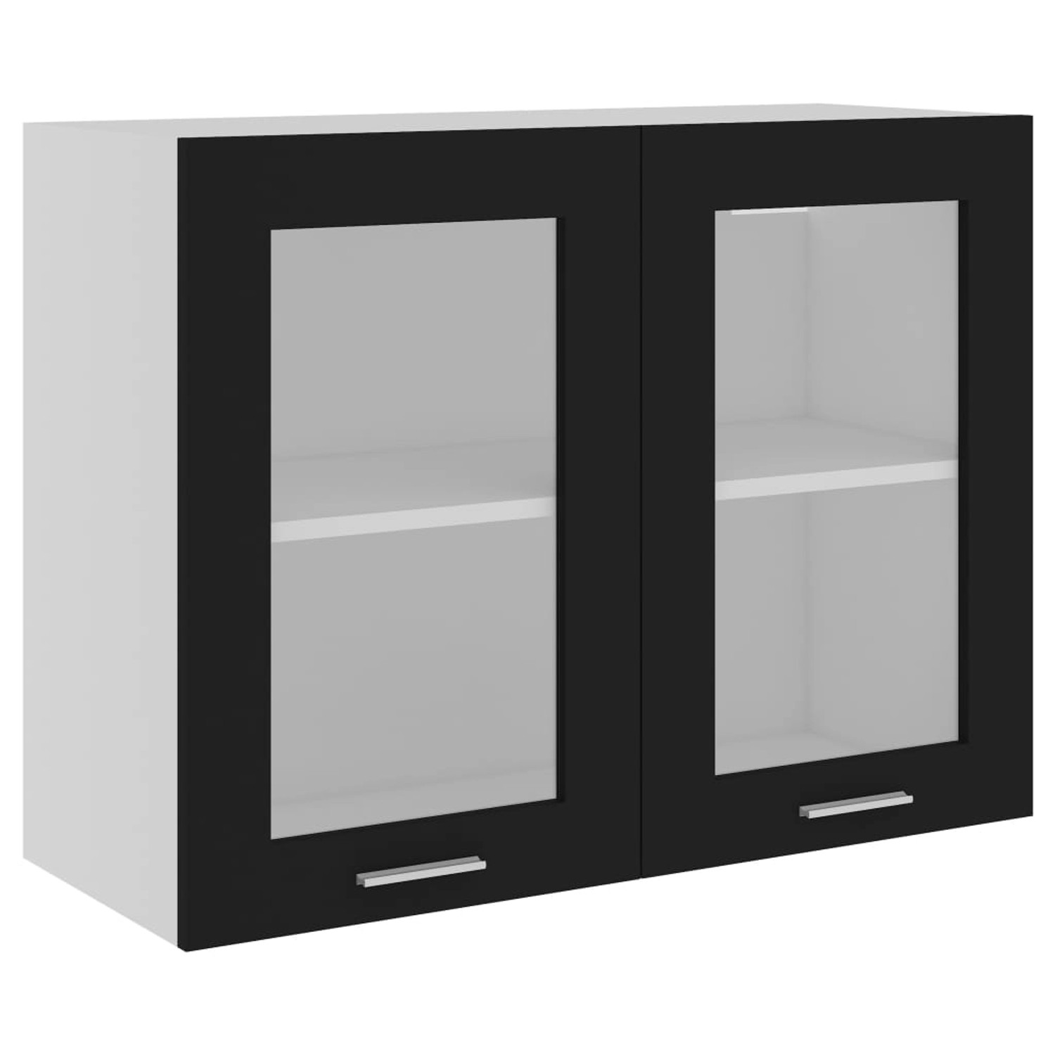 vidaXL Hängeglasschrank Schwarz 80x31x6...