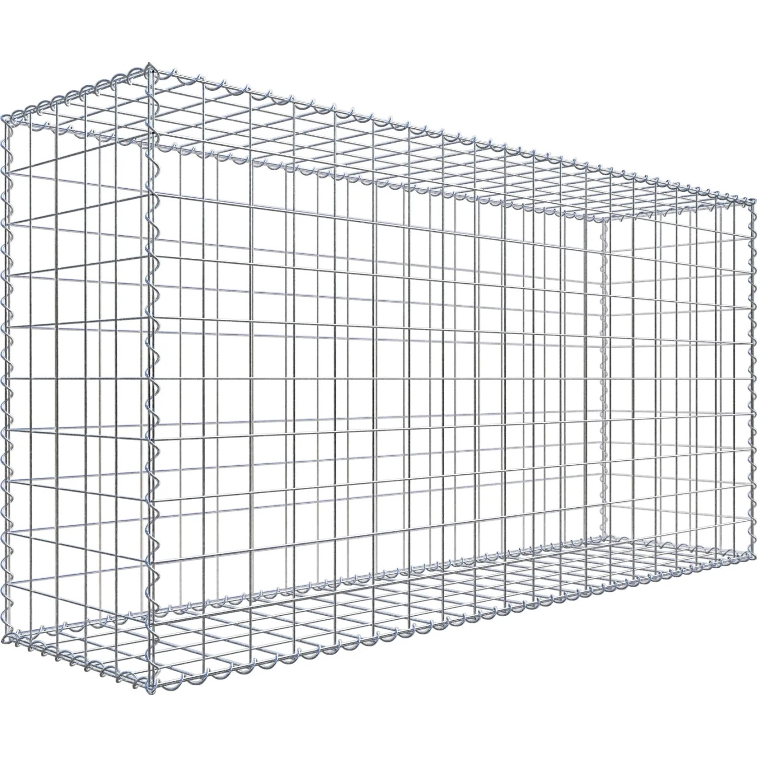 Gabiona Gabione 200 cm x 100 cm x 50 cm mit Maschenweite 10 cm x 10 cm