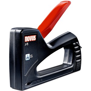 Novus Handtacker J-11, schwarz-rot, für Feindrahtklammern Typ 53 (4-8 mm).