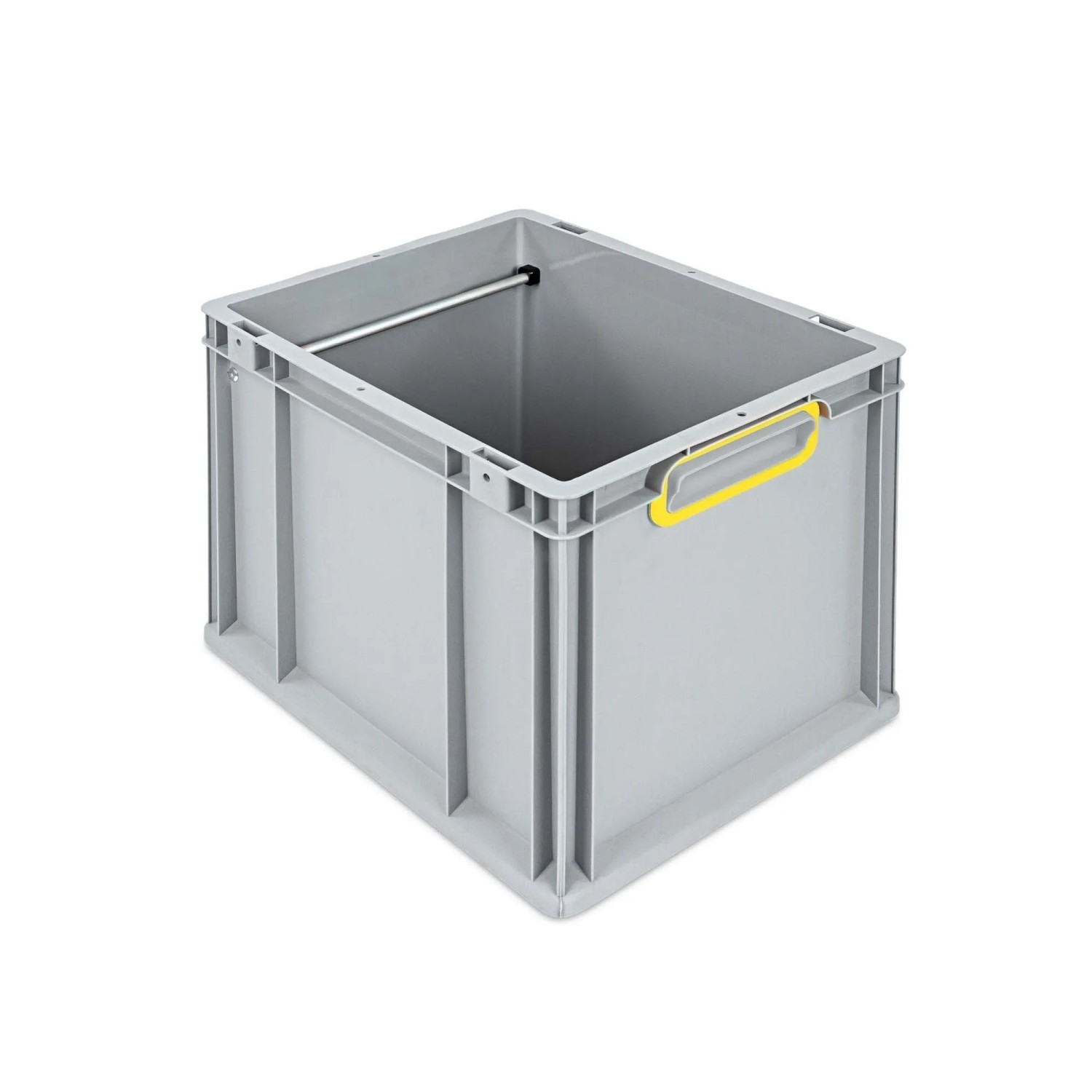 PROREGAL Hängeregisterbox Nextgen HxBxT 32x30x40cm 30 Liter Griffe Gelb Geschlossen Grau Eurobehälter Transportbox Eurobox