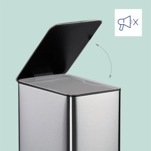 Relaxdays Kosmetikeimer Edelstahl Silber mit Absenkautomatik 10 l 38 cm x 18,5 cm x 28 cm 2,2 kg