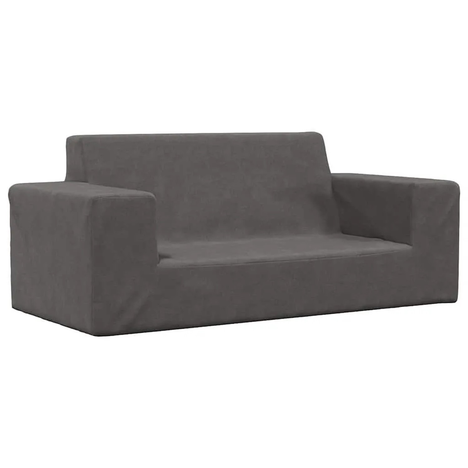 vidaXL Kindersofa 2-Sitzer Anthrazit Weich Plüsch 4104780