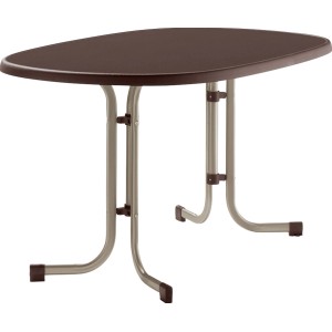 Sieger Klapptisch, rechteckig, champagnerfarben, 90x140 cm. Gartentisch mit Klappfunktion.