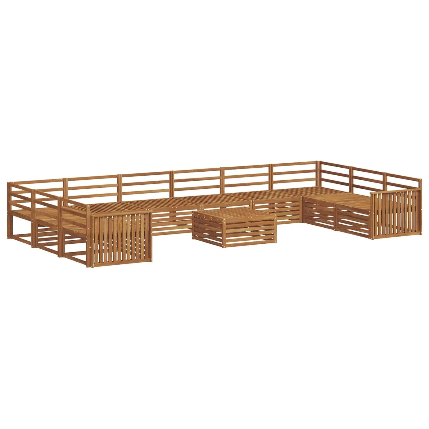 vidaXL Sofagarnituren 11 Tlg Natur Massivholz Akazie 3374244