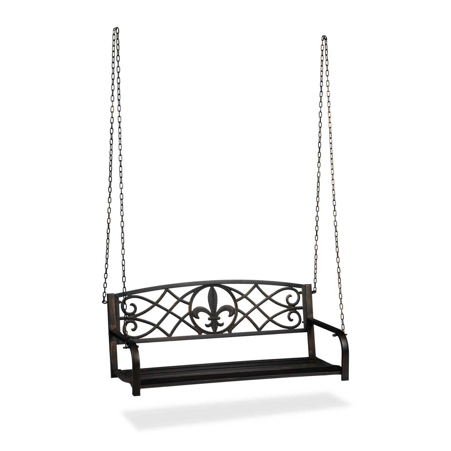 Relaxdays Hängebank Metall Schwarz für 2 Personen Belastbar 200 kg 197 cm x 133 cm x 58 cm 15,3 kg