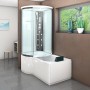 AcquaVapore Duschtempel: Kombination aus Badewanne und Dusche 100x170 cm, weiße Rückwände.