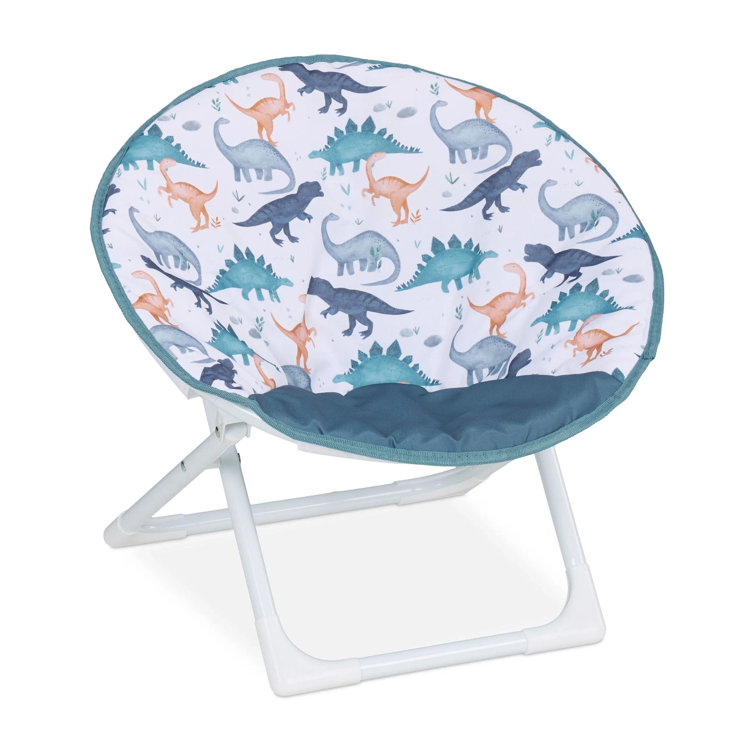 Relaxdays Kindermoonchair Dino Polyester Eisen Kunststoff Faltbar Gepolstert Wasserabweisend 47 cm x 50 cm x 48 cm 1,7 kg