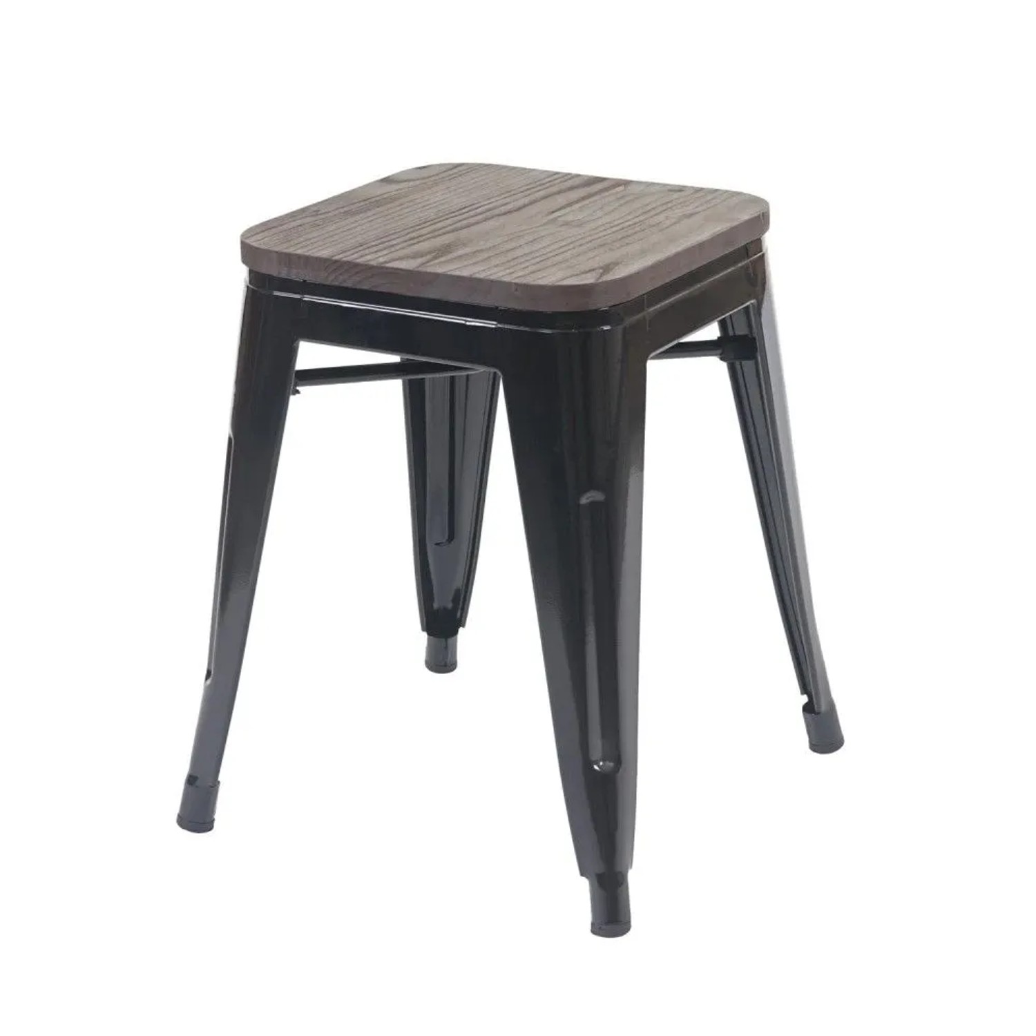 MCW Hocker A73 Inkl. Holz-Sitzfläche Schwarz