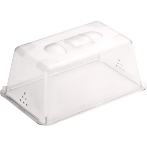 Transparenter Gewächshausdeckel 19x29x13cm mit Belüftung für Pflanzenanzucht.