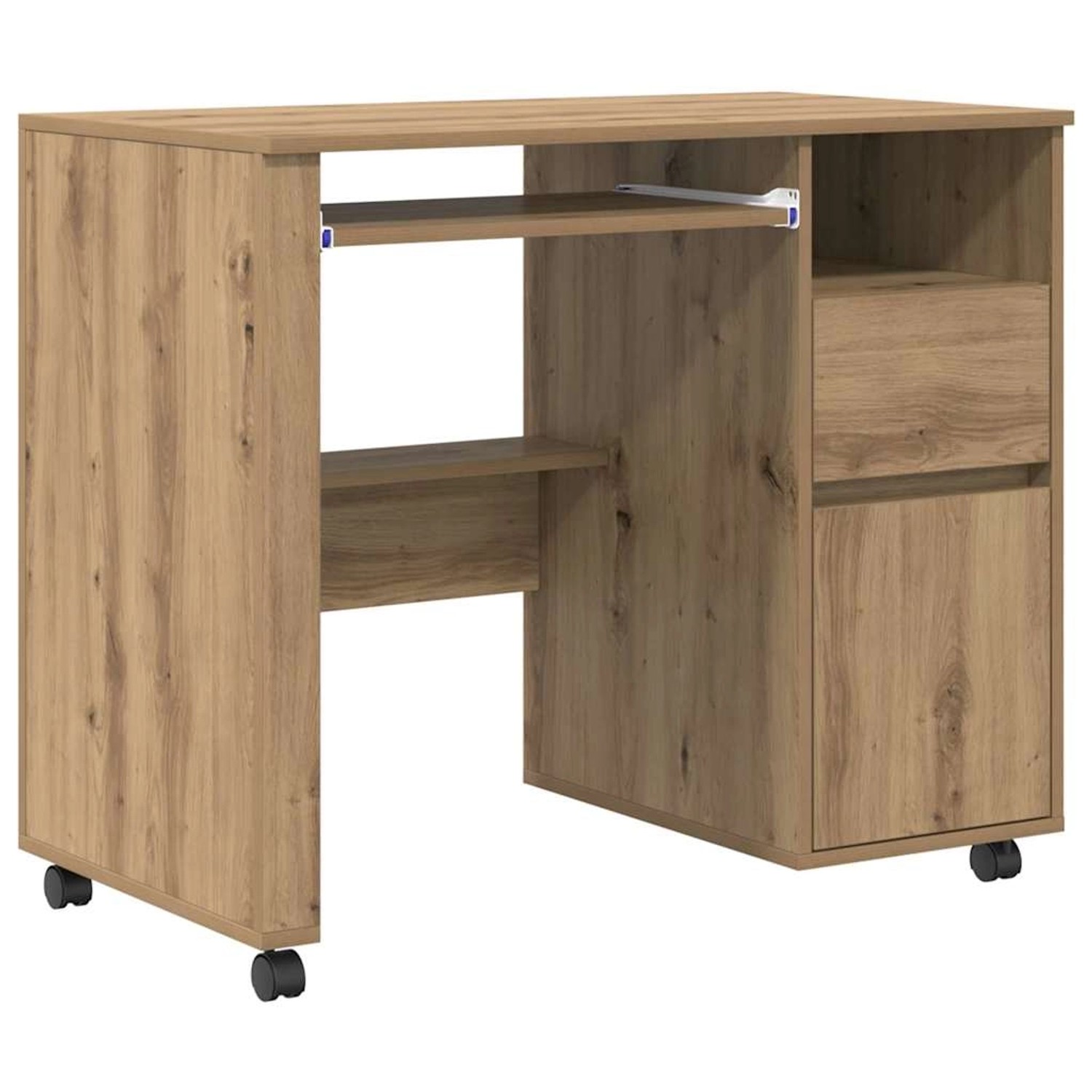 vidaXL Tisch mit Rollen Artisan-Eiche 91 x 50 x 77 cm Holzwerkstoff 869537 günstig online kaufen