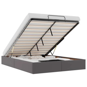 vidaXL Ottoman-Bett ohne Matratze Grau 140x200 cm Kunstleder 3310807