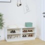 vidaXL Schuhregal Weiß 110x34x45 cm Massivholz Kiefer 813541_3