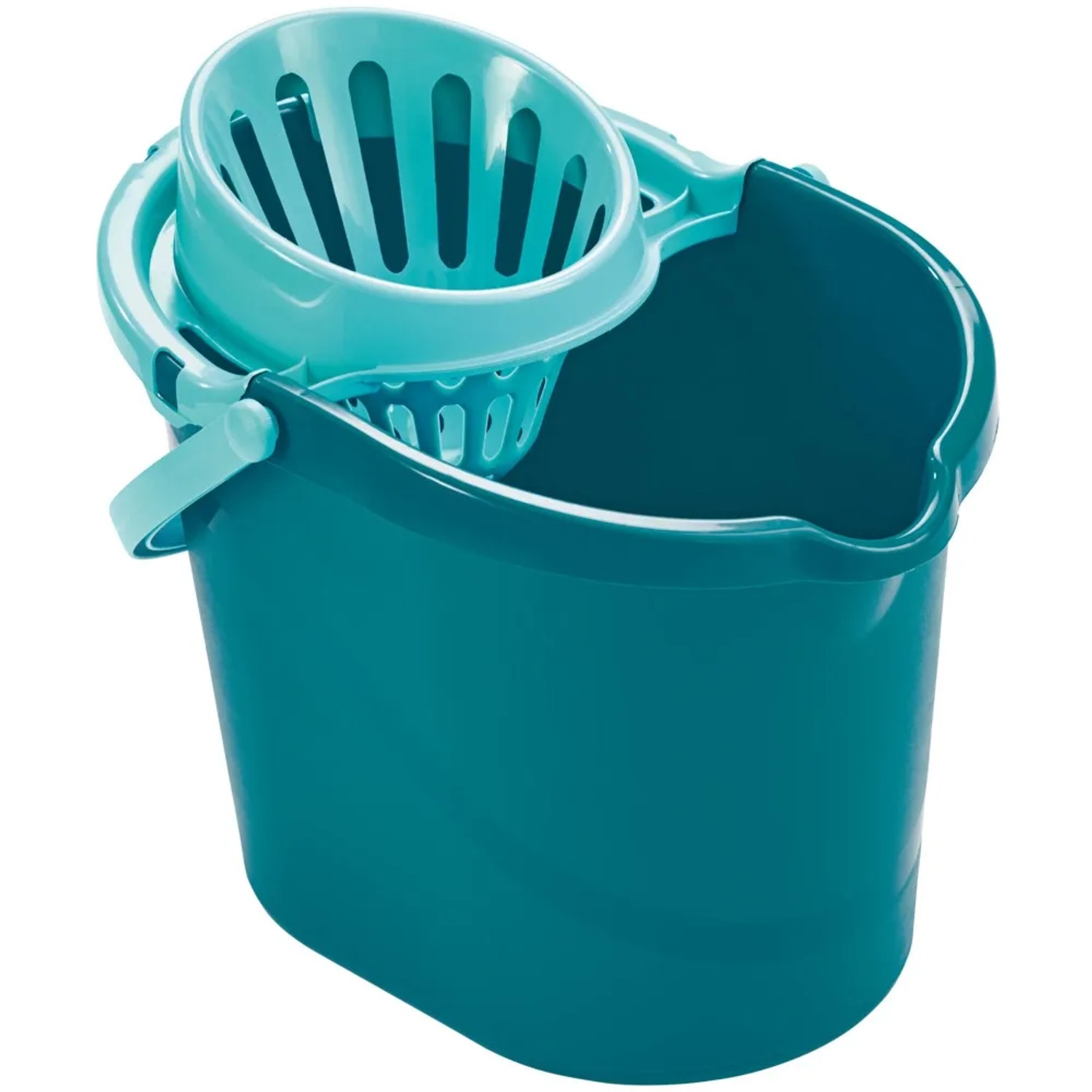 Leifheit Classic Wischmop-Set: Eimer (12L) mit Auswring-Aufsatz für Reinigungsgeräte.