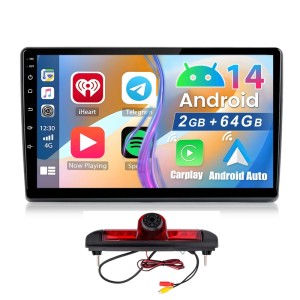 Junsun Autoradio für Fiat Ducato, Peugeot Boxer mit 9 Zoll HD Touchscreen, Carplay, Android Auto und Rückfahrkamera.